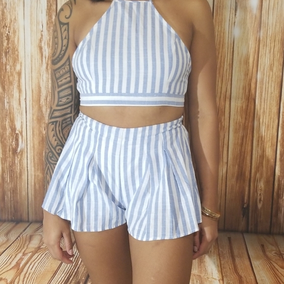 Pants - Coastal Living Light Blue & White Striped 2 piece